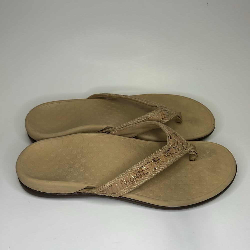 Vionic Women’s Tide II Gold Cork 9 Arch Support Comfort Summer Sandals Slip On